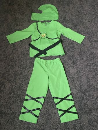Grünes Ninja Kostüm, Grösse 116, Fasnacht