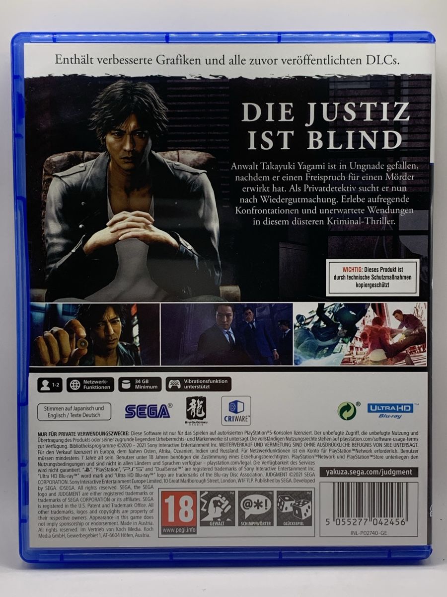 Sony Giochi: Judgment - PS5 USK 18 – Usato da Ostermundigen venduto da RG-Collector 1