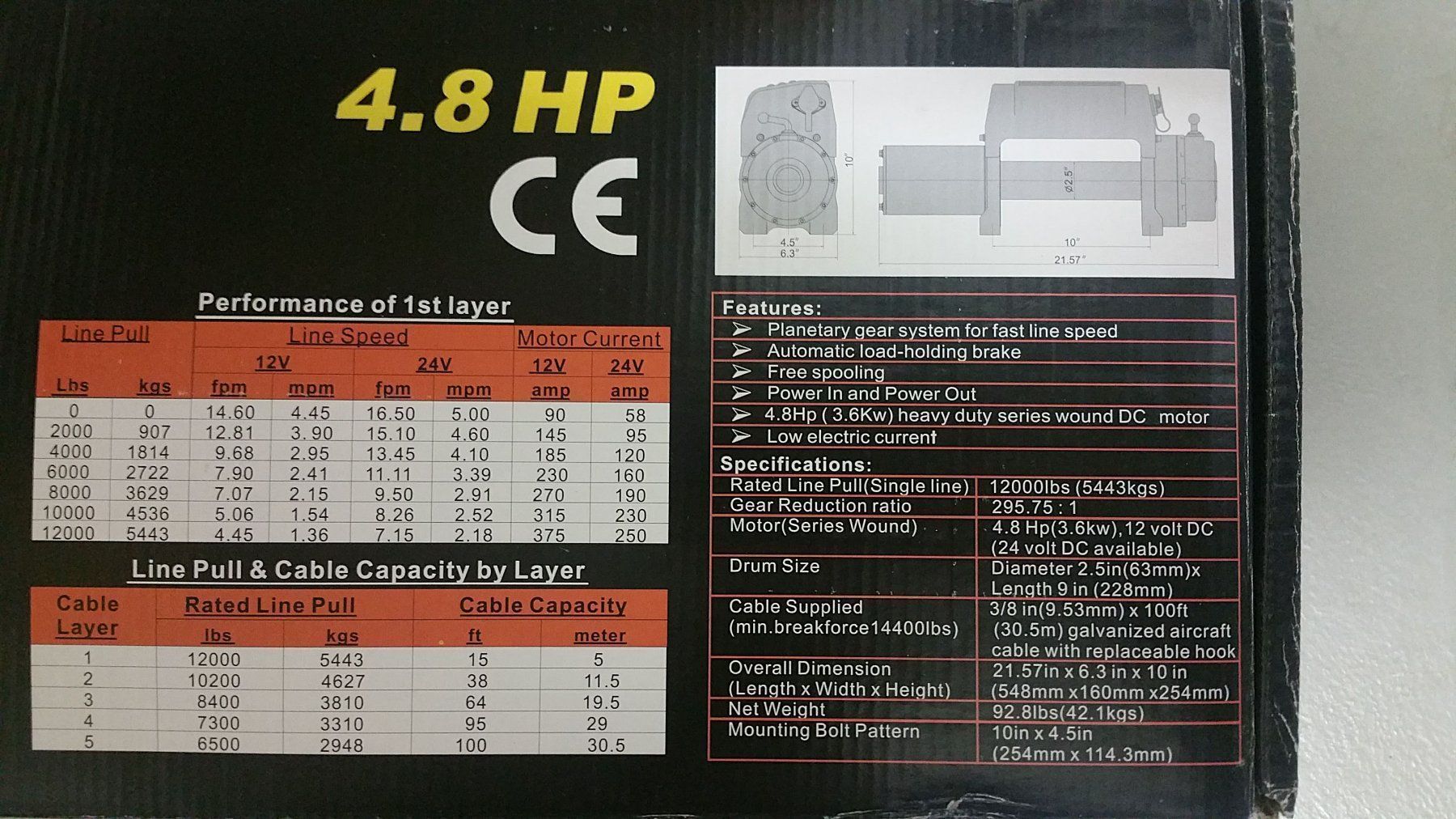 Altro per stoccaggio & trasporto: 12V Seilwinde mit über 5.4t Zugkraft – Nuovo e nell'imballaggio originale da Gisikon venduto da 67peterpan 1