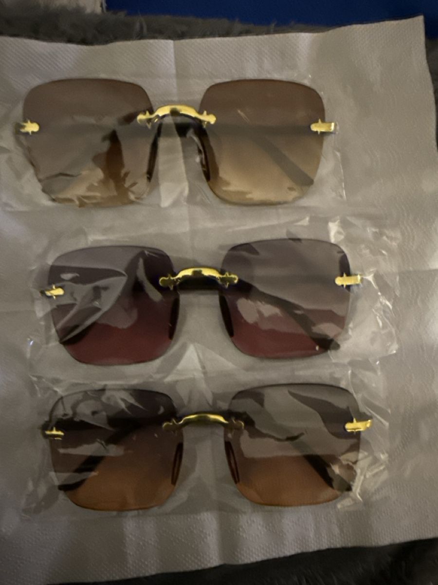 Brillen & Gläser: 3 Sunglasses square rimless gold gradient lenses new – Neu und originalverpackt aus Oberweningen von puv_895j 1