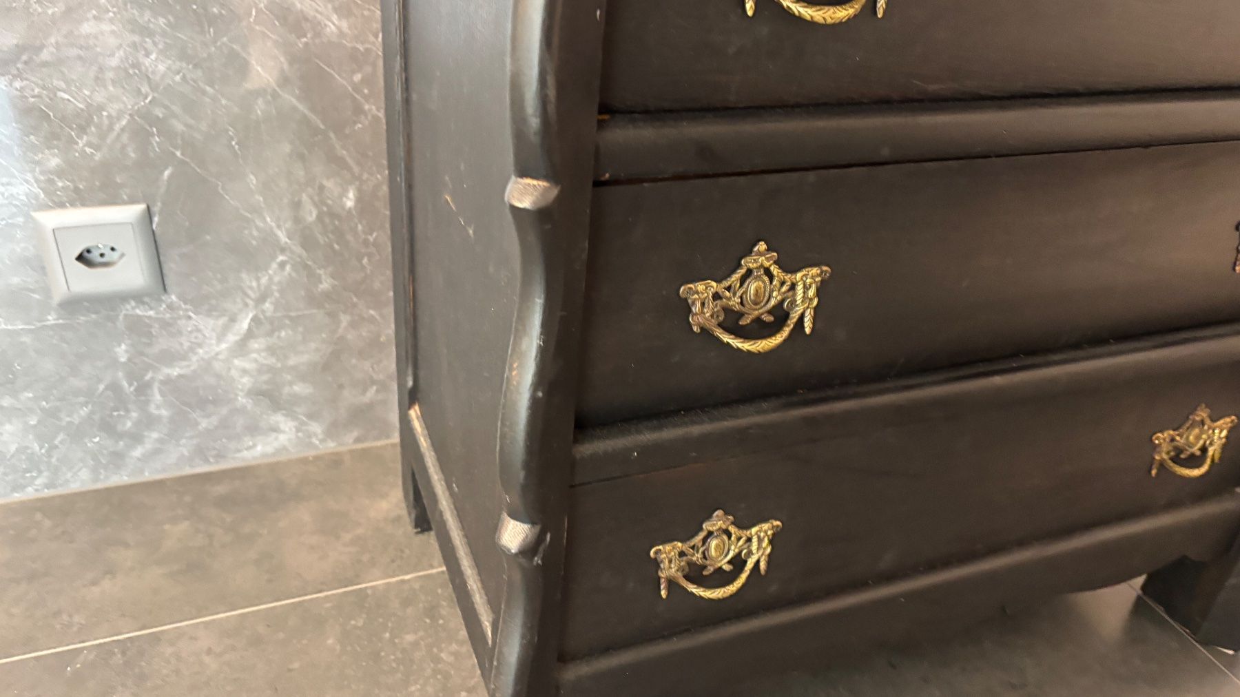 Cassettiere: Edle Holzschrank, Kommode Vintage Schwarz mit 3 Fächern – Usato da Lengnau BE venduto da 4ConsultingSolutions 6