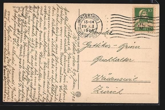 Cartoline postali: AK Winterthur, Museum mit Strassenpartie – Usato da Berlin venduto da bartko-reher 1