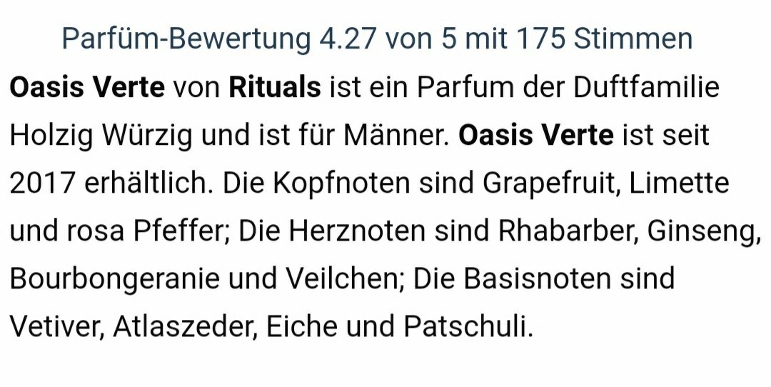 Rituals Profumi & Eau de Toilette: RITUALS eau de Parfüm MEN – Nuovo e nell'imballaggio originale da Zürich venduto da Venecia25 4