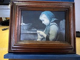 Albert Anker - Strickendes Mädchen - Bucobild