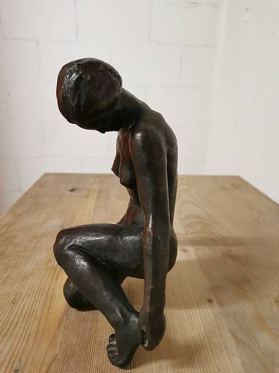 Sculture & Statue: Bronzfiguren. Kniender weiblicher. Akt – Usato da Dübendorf venduto da Babyl2945 1