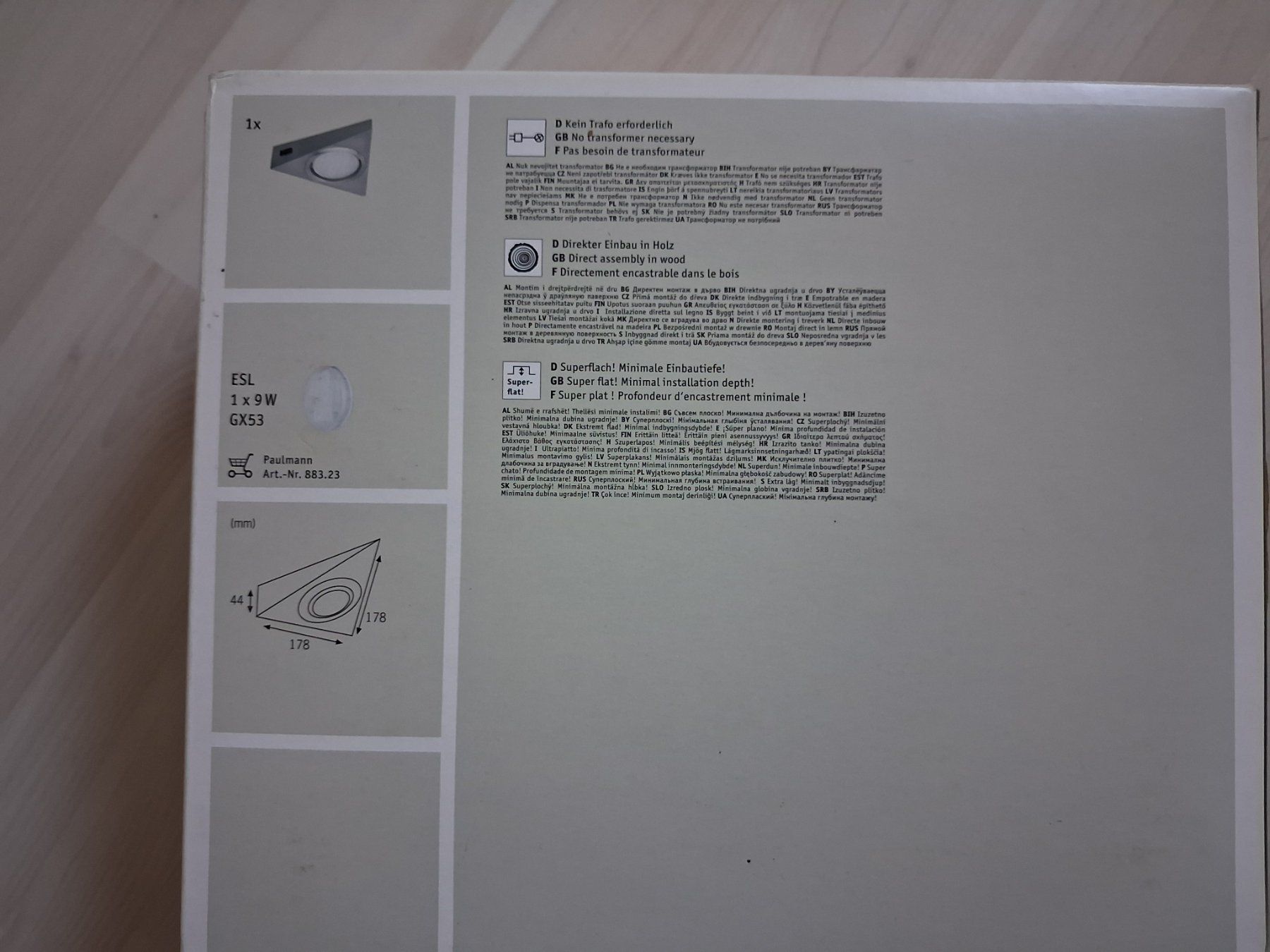 Paulmann Lampadari & plafoniere: UNDERBAULAMPE PAULMANN 9 WATT – Nuovo e nell'imballaggio originale da langnau venduto da Santos1411 1