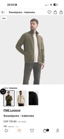 PME Legend Herren Sweatjacke Oliv Grösse XXXL neuwertig