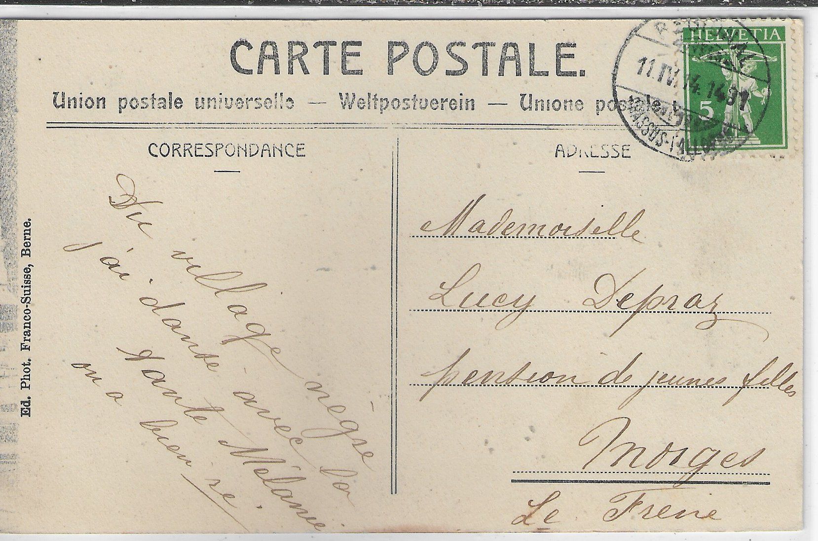 Ansichtskarten: Vallorbe - Rue de la Poste - animee – Gebraucht aus Ettingen von Kartenplanet 1