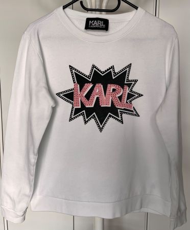 Karl Lagerfeld Sweatshirt Pullover Gr.S Weiss Damen Shirt