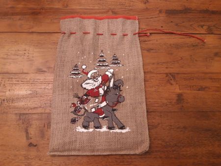 Nikolaus Weihnachtsmann Esel Sack Jute Raclette Kartoffel