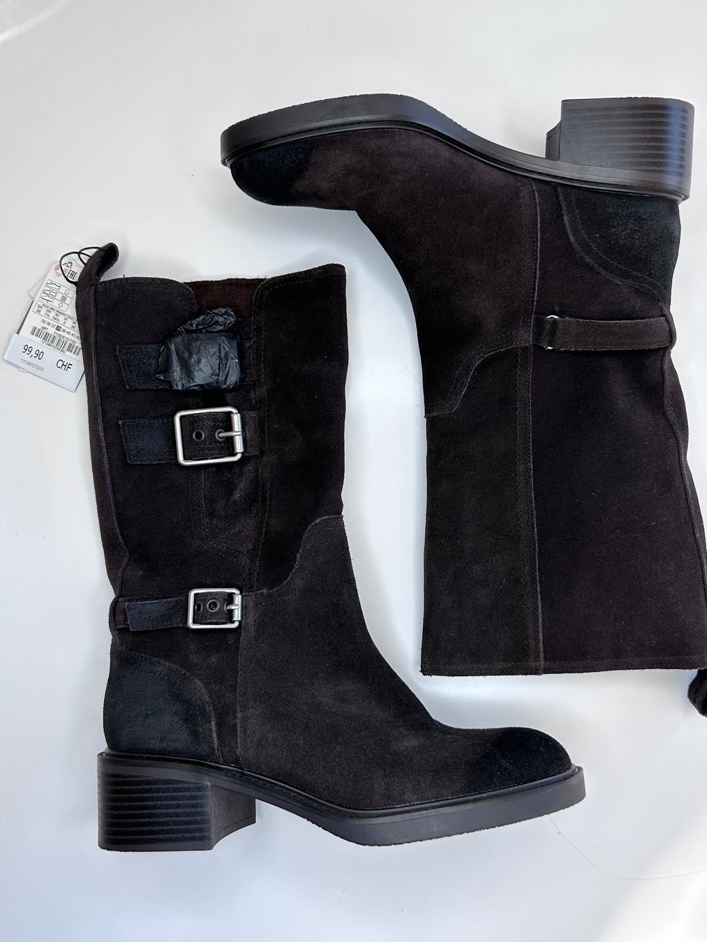 Zara Scarpe da donna: NEW Zara Buckled Split Suede Leather Ankle Boots – Nuovo e nell'imballaggio originale da St. Gallen venduto da look-twice 6