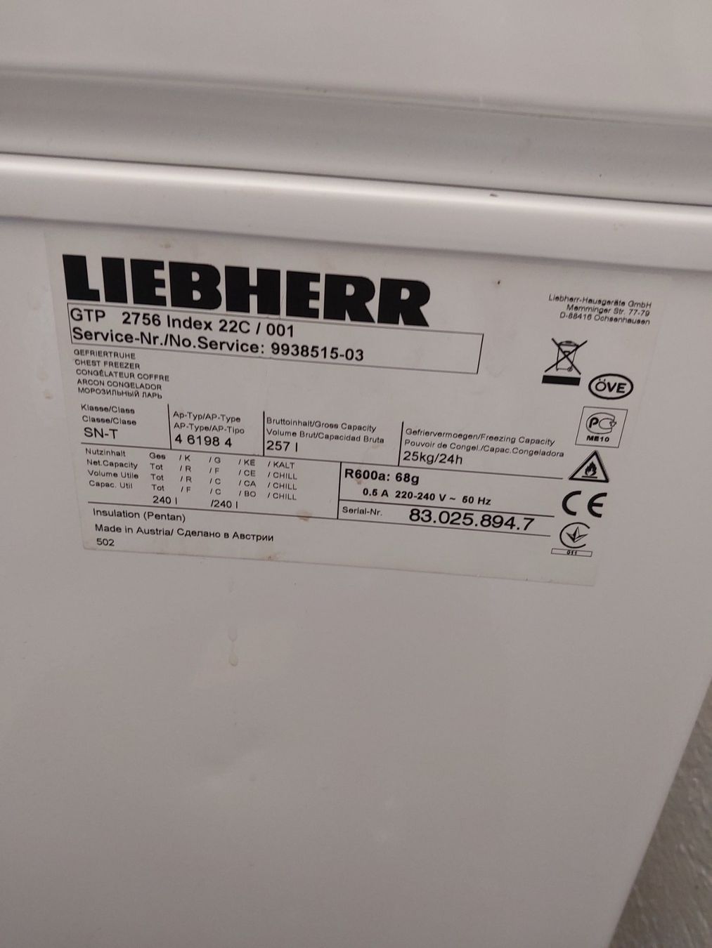 Congelatori: Eisbad / Gefriertruhe / Tiefkühltruhe – Usato da Rickenbach Sulz venduto da marco16V 1