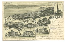 Gruss aus Horgen (ZH) tolle 8 Bild Litho - Shilbrugg 1904