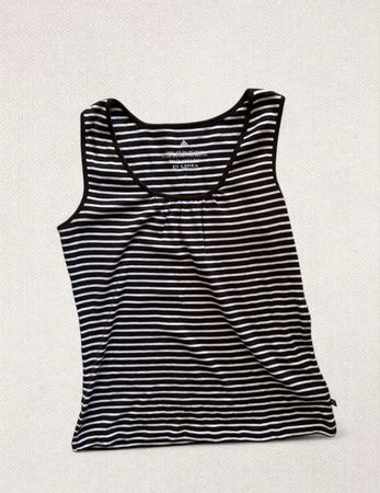 Damen Tanktop In Linea gestreift braun weiss