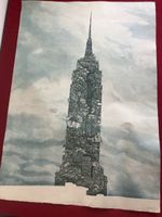 Empire State Building Kunstdruck von Marc Jurt, 1980!