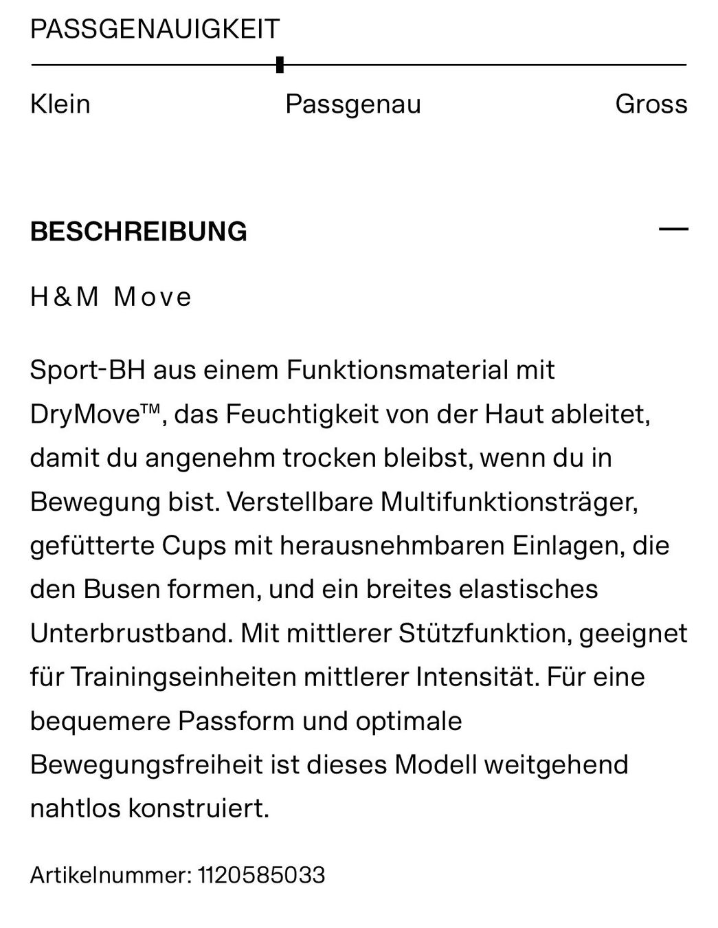 H&M Altra biancheria intima: H&M Seamless Sport-Bra with Drymove and Medium Support – Usato da St. Gallen venduto da look-twice 7