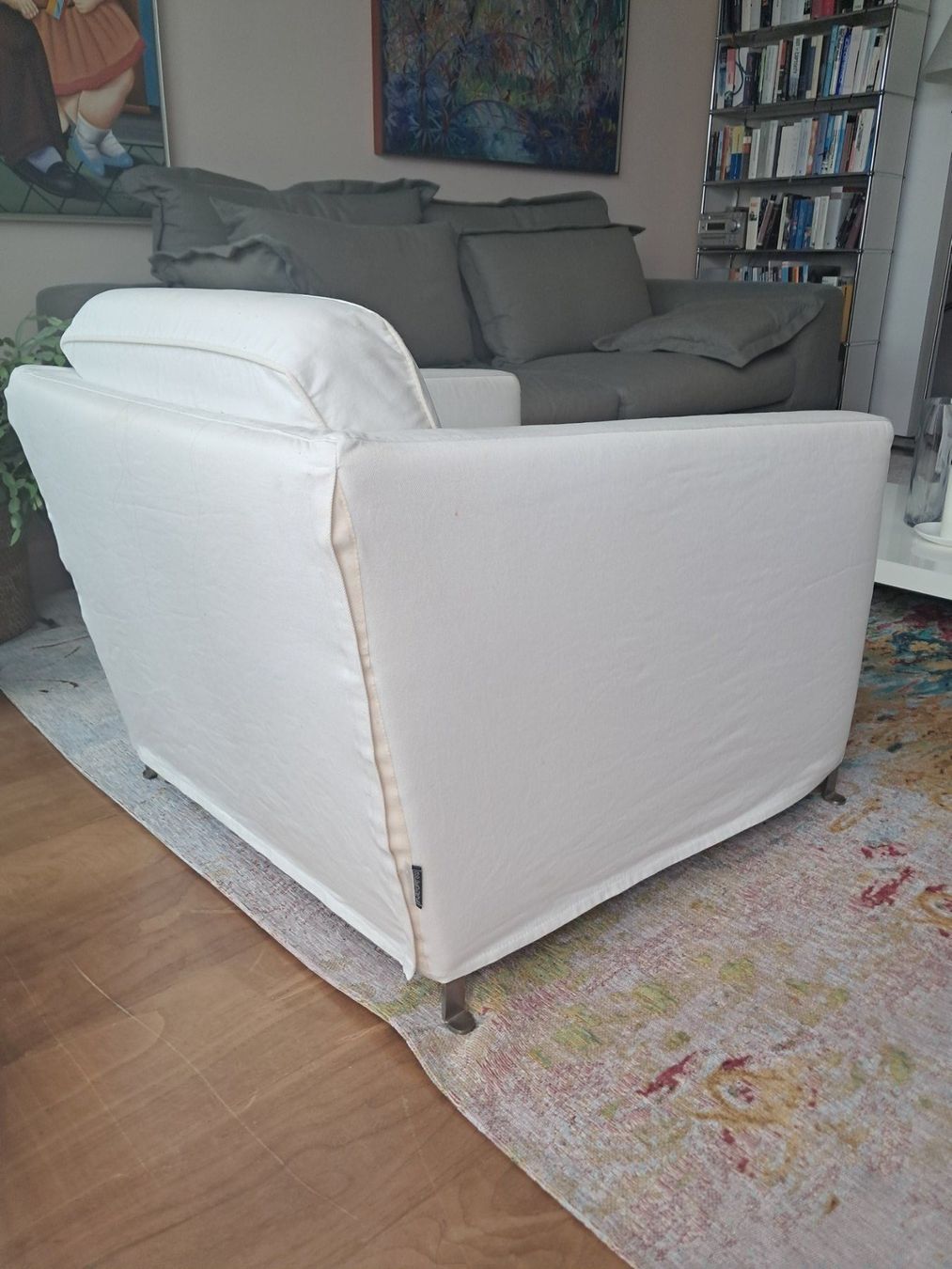 Flexform Poltrone: Zwei Fauteuils "Flexform", weiss, Bezug abnehmbar, wie neu – Usato da Fällanden venduto da Exito1953 4