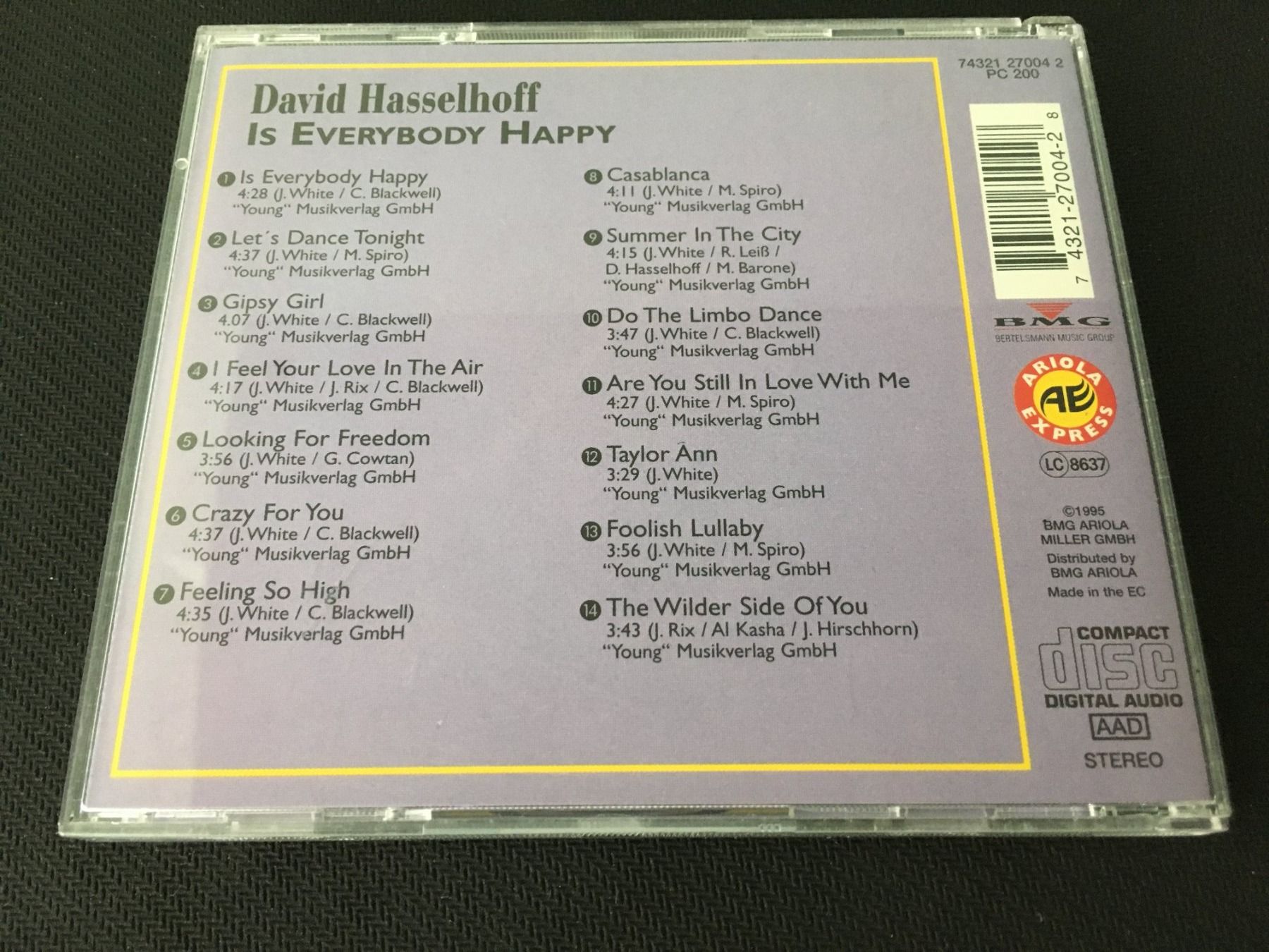 CD: David Hasselhoff - Is everybody happy -CD- – Usato da St.Gallen venduto da MedienJoe 1