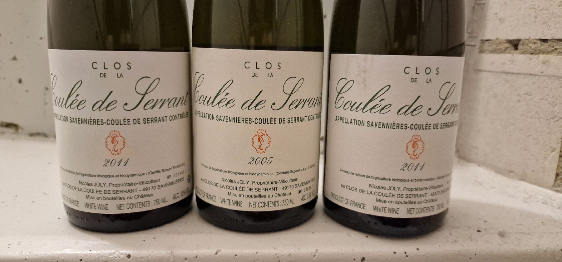 Vino: 3 Fl. Coulée de Serrant Nicolas Joly 2005/2011 – Nuovo e nell'imballaggio originale da Unterstammheim venduto da BurgundyPassion 1