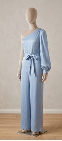 Combinaison evasée "Vicolo" - en satin,  bleu ciel,Taille S✨