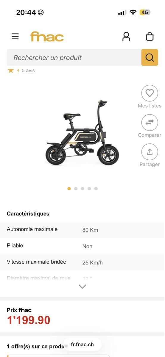 Mini Bike: Draisienne électrique Inmotion P2 – Usato da St-imier venduto da tew_9qhy 1