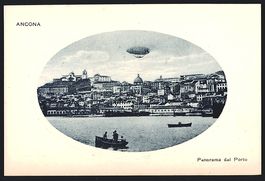 AK Ancona, Panorama dal Porto, Zeppelin