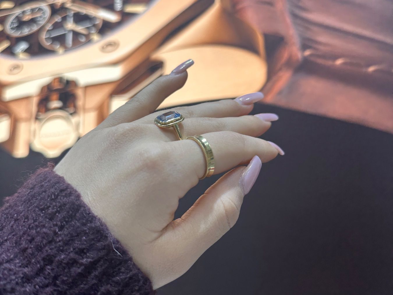 Anelli: Echt 18K Gold - Aquamarin Ring – Usato da Luzern venduto da Goldhaus-Luzern 6