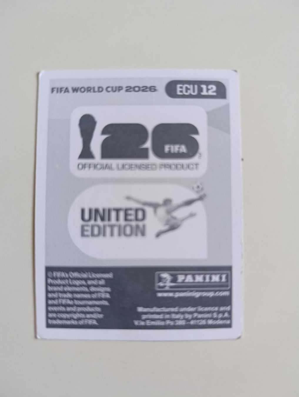 Panini Cartes à collectionner: Panini World Cup 2026 ECU 12 – Neuf (Voir description) à Lavey-Village par pas_7xd2 1