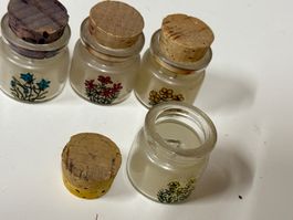 4 Minikerzen im Glas, 4x3 cm
