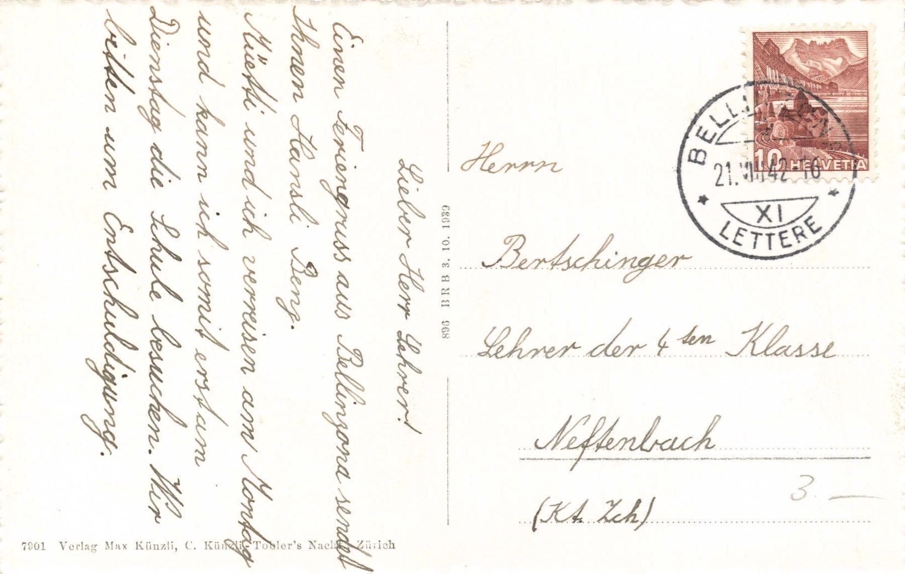 Cartoline postali: Bellinzona – Usato da Biasca venduto da Blenio71 1