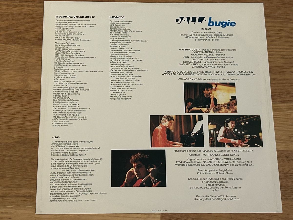 Vinyles: Lucio Dalla. 1986. bugie – D'occasion à Faulensee par Mizuno06 2