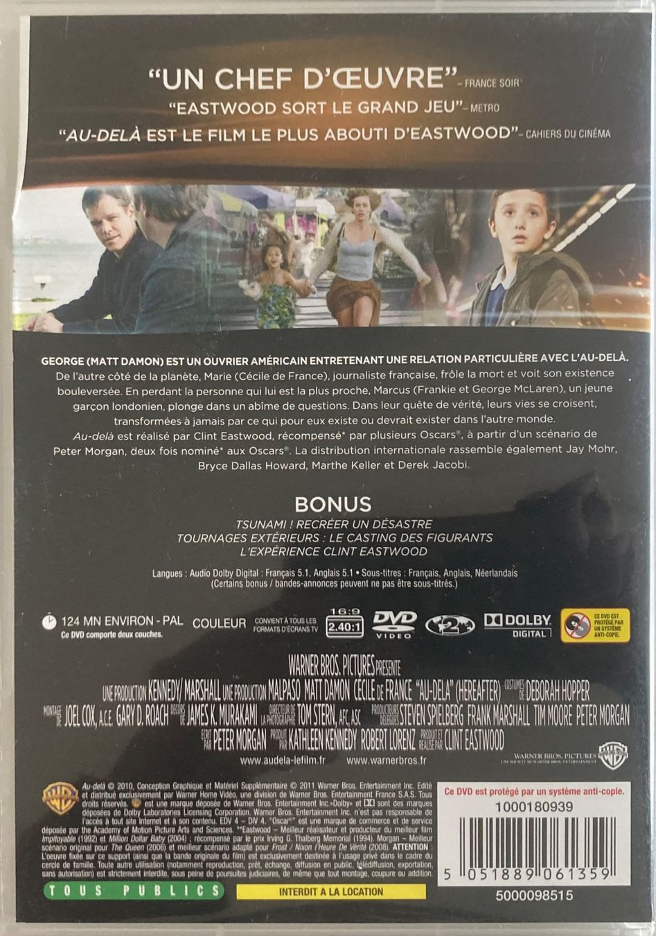 Tutti i DVDs: MATT DAMON - AU-DELÀ – Usato da Poliez-Pittet venduto da Newtown-Records 1
