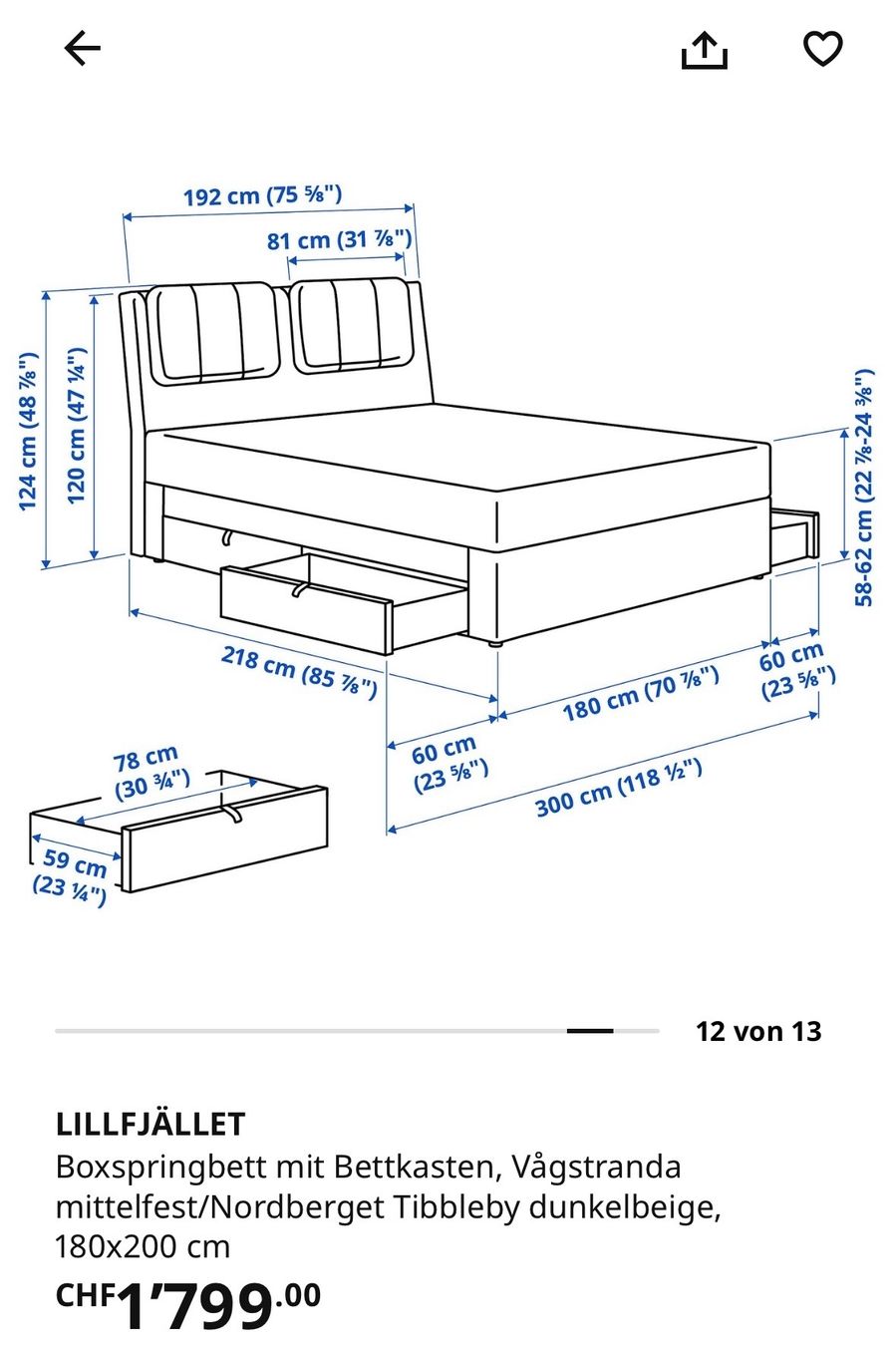 Lits: Boxspringbett LILLFJÄLLET – D'occasion à Zürich par ale_55s9 2