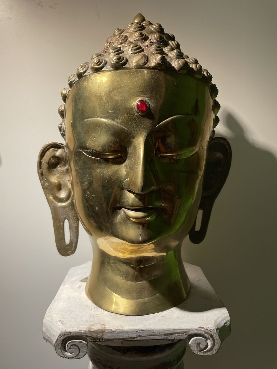 Skulpturen & Statuen: Buddha Kopf 40cm Messing / Asia Deko – Gebraucht aus Lenggenwil von Unique_