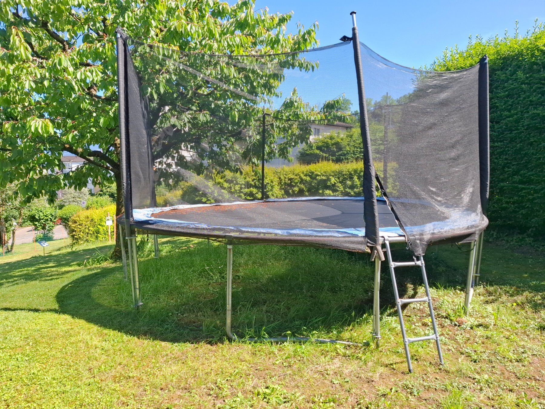 Trampolini: Trampolin mit Sicherheitsnetz (Marke tectake) – Usato da WÄDENSWIL venduto da Kanu15