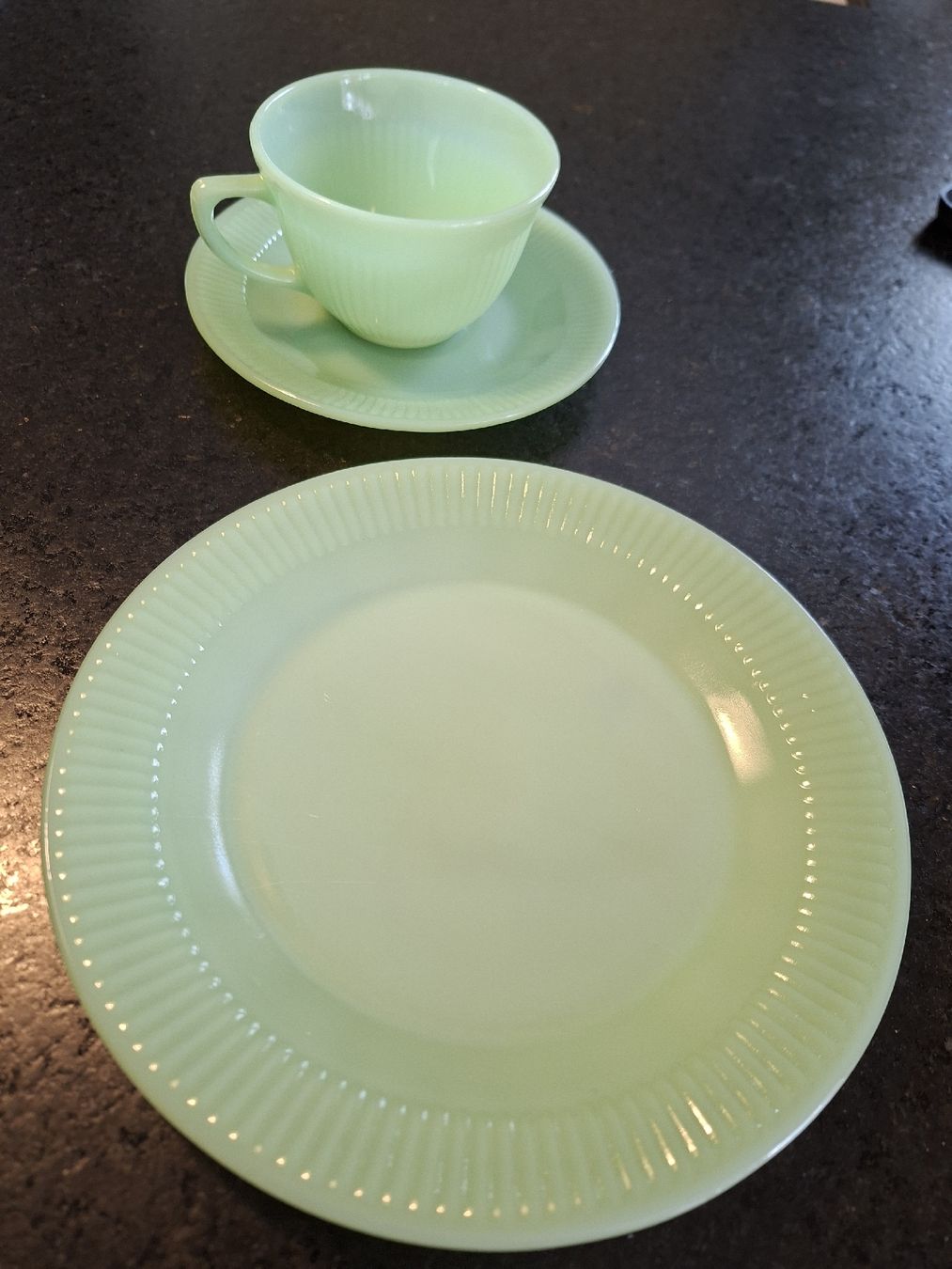 Geschirrsets: Fire King  set Jadeit 1950er – Neu (gemäss Beschreibung) aus Meinisberg von MartinaM1972