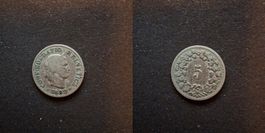 Schweiz 5 Rappen 1899 stark gebraucht - seltener Jahrgang!