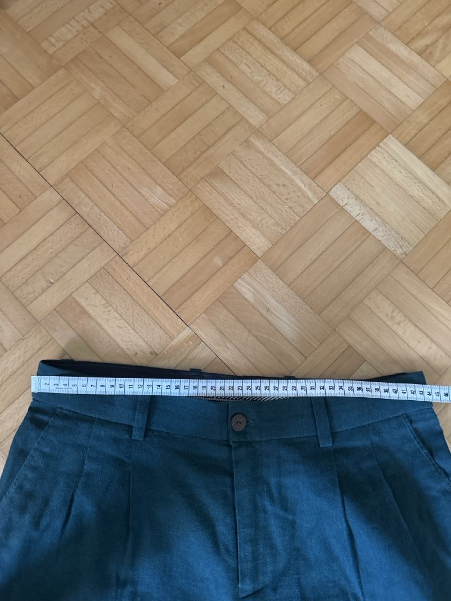 Pantaloni: Dunkelgrüne Leinenhose, Grösse 34 – Usato da Luzern venduto da s_m_6skd 1