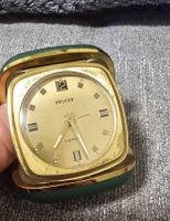 Réveil de voyage Deluxe vintage, doré, avec étui 🕰️