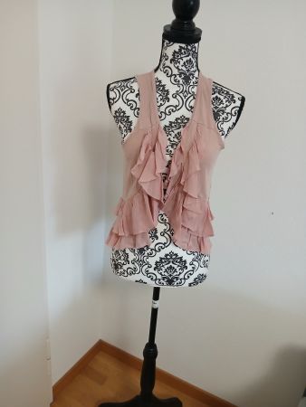 Damen Weste von H&M Rosa Rüschen Gr. M Boho