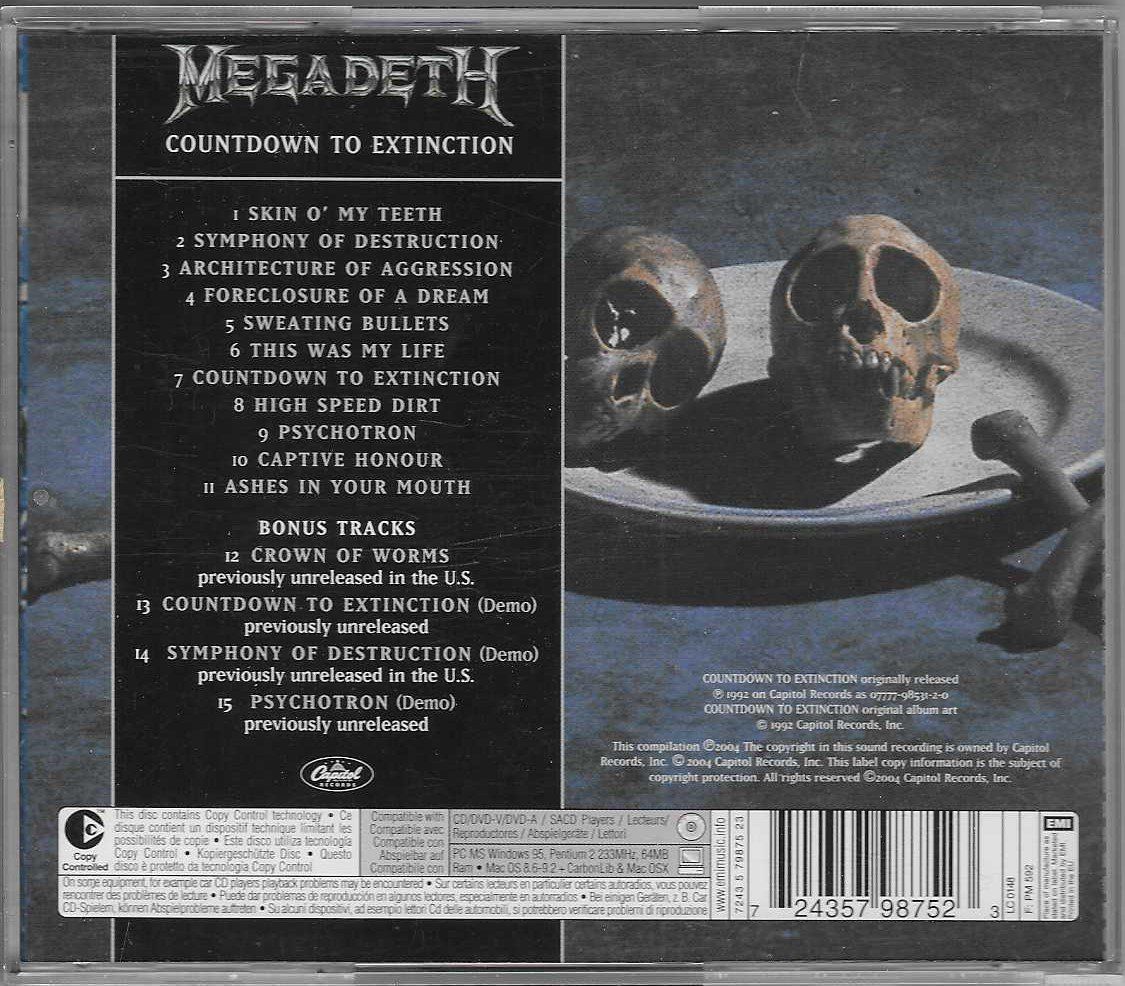 CDs: Megadeth - Countdown To Extinction – D'occasion à Flims - Dorf par Stagediver 1