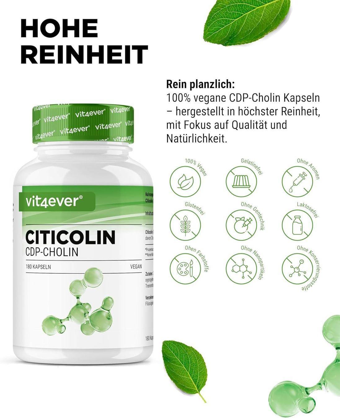 Cibi & Specialità: CDP Cholin 250mg 180 Kapseln vegan – Nuovo e nell'imballaggio originale da Suhr venduto da SchnapperCH 2