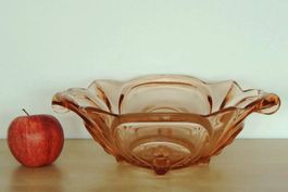 Plat art déco Irène, verre pressé, Walther & Söhne, 1930-40s