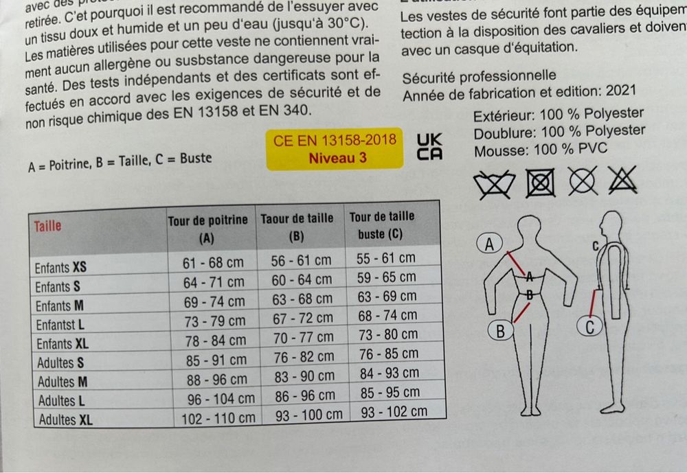 Protections: Gilet de protection équitation Hkm Noir, Taille kid S – D'occasion à Pailly par RomainR 1