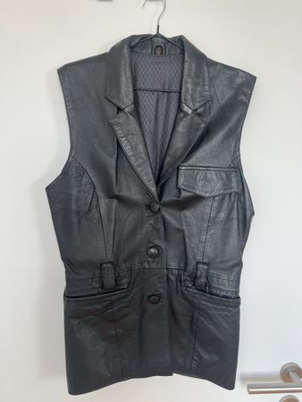 Coole Vintage Lederweste, Schwarz, Grösse 36 - Top Zustand!