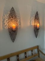 Wandkerzenhalter Metall filigraner Stil guter Zustand