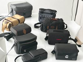 📸 Konvolut 9 Vintage Kamerataschen – Canon, Yashica, RDW u.
