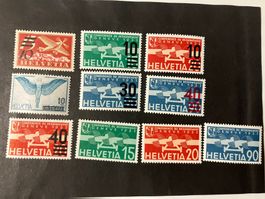 Flugpost 1932/38, Kat. F16-25, gestempelt, KP 100.--