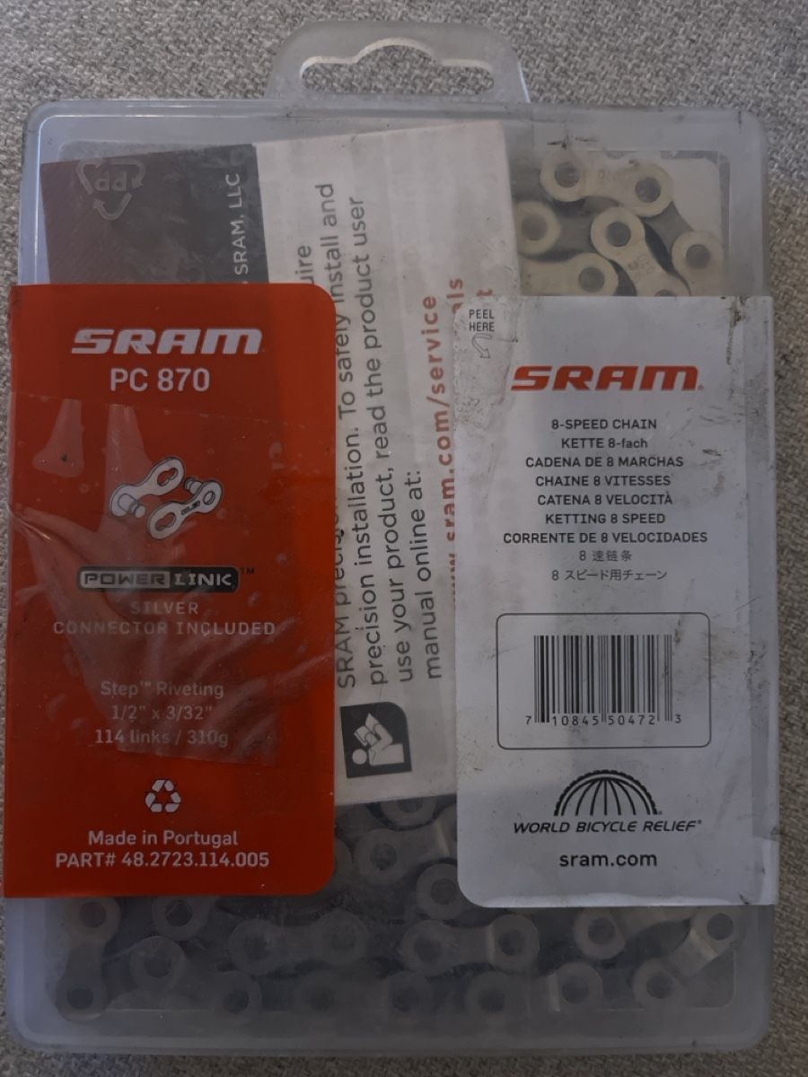 Sram Pezzi di ricambio: SRAM PC 870 8-Speed Bicycle Chain, NEW - Spring Refresh! – Nuovo e nell'imballaggio originale da Zürich venduto da ame_c9fq 1