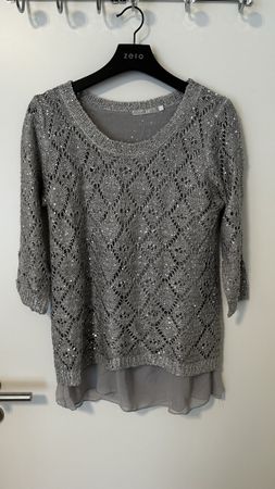 Pailettenpulli mit Rückenausschnitt Gr. TU (Einheitsgrösse)